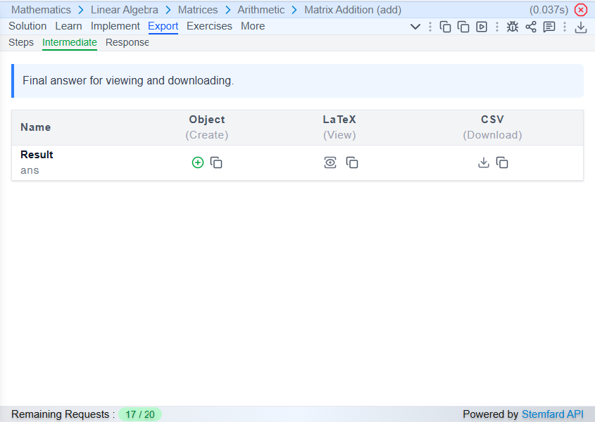 Matrix Addition Demo